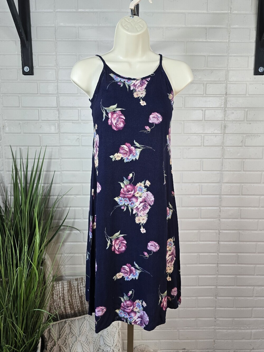 Vintage Y2K Amy Too Blue Floral Sun Dress